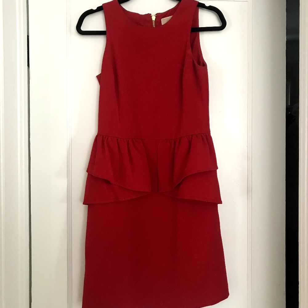 Red Michael Kors peplum dress